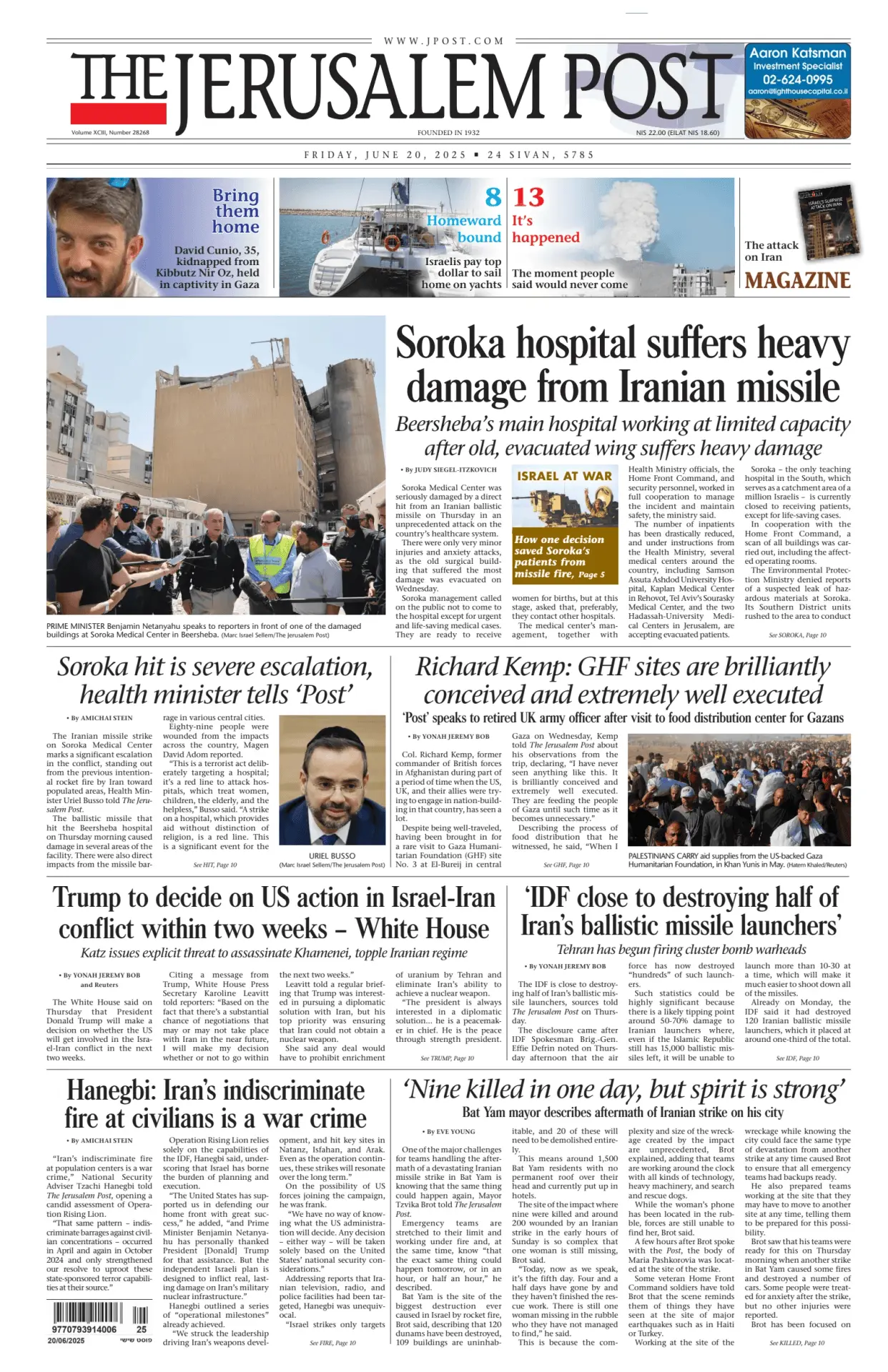 Prima-pagina-the jerusalem post-edizione-di-oggi-20-06-2025
